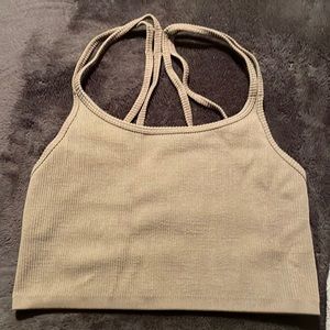 tan/mocha crop top